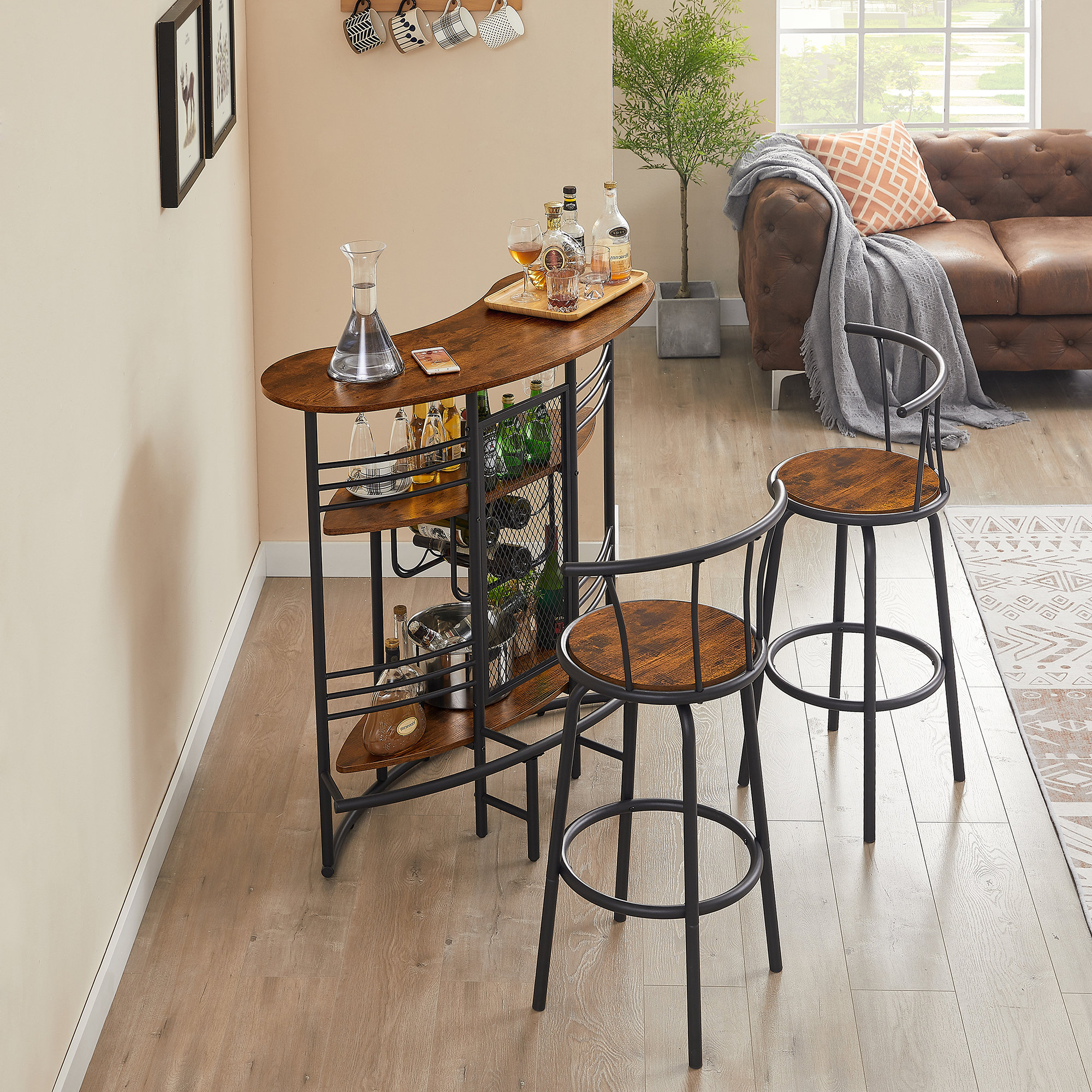 Pub table discount set with storage