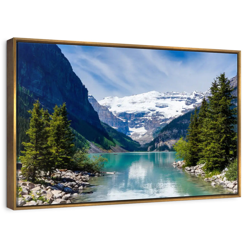 Splendide lac Louise, 19 po x 13 po, Cadre flottant doré