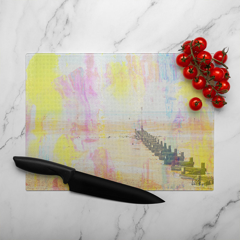 Colourful Beach Glass Chopping Board, 40cm L x 28cm W
