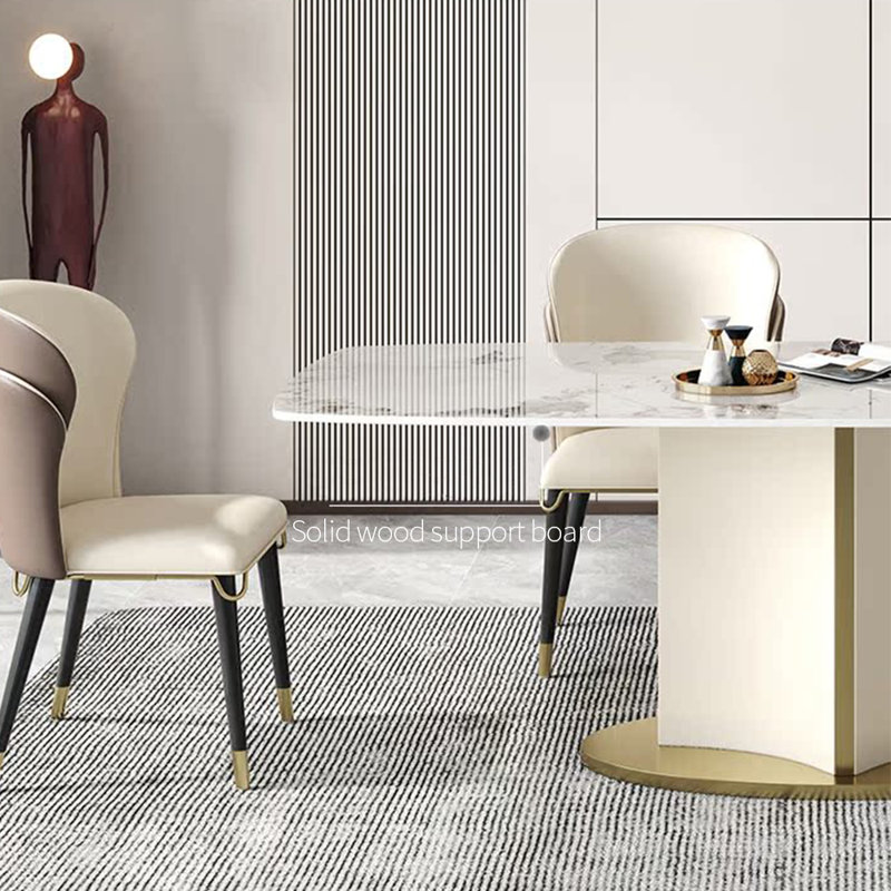 High-end rectangular sintered stone dining table, 29.53"H x 62.99"L x 31.5"W