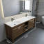 Vivian 72 po L x 20 po P 4 tiroirs Meuble-lavabo autoportant avec évier double et Comptoir en Surface solide blanc