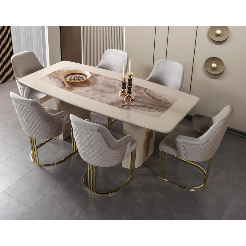 Ensemble de salle à manger de luxe 7 pièces Carmina