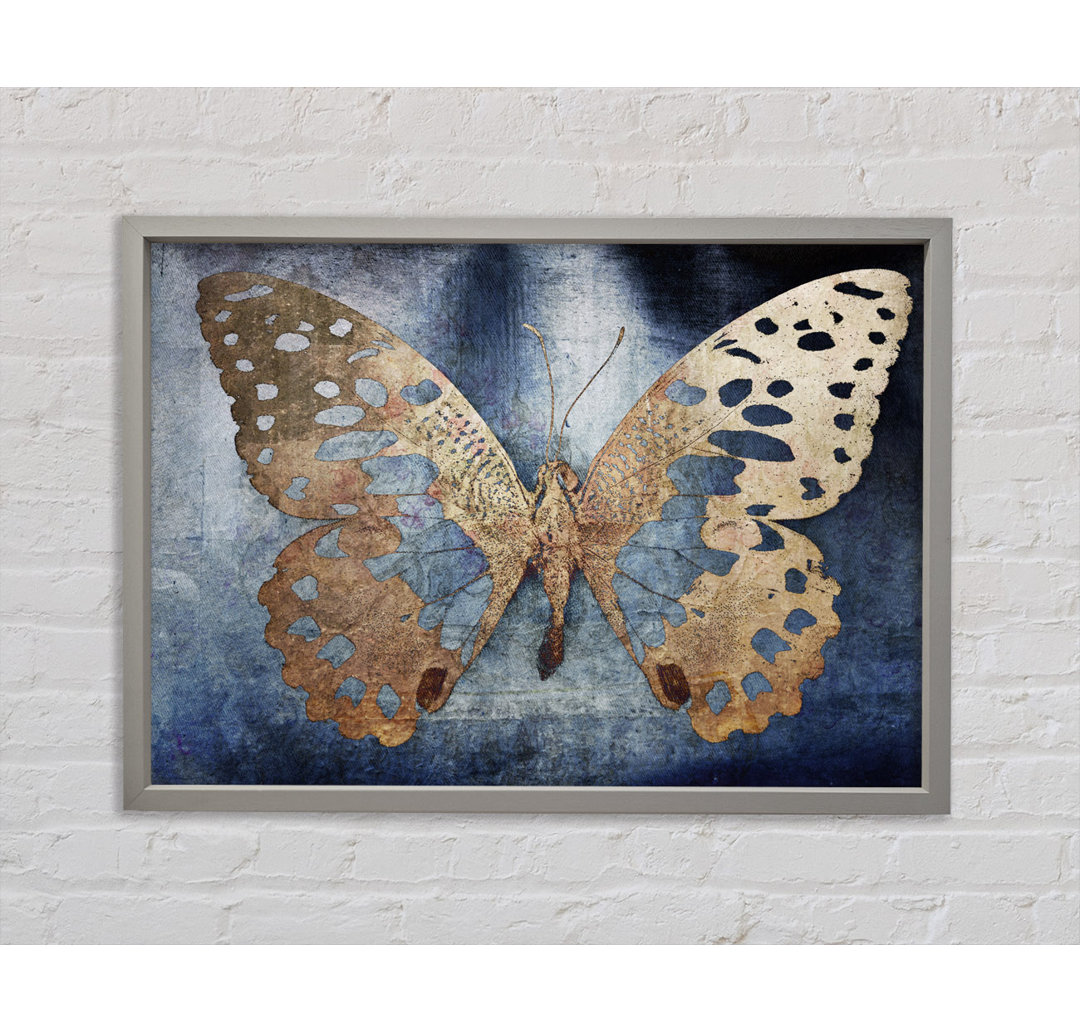 Gold Flake Butterfly - Einzelner Bilderrahmen Kunstdrucke auf Leinwand