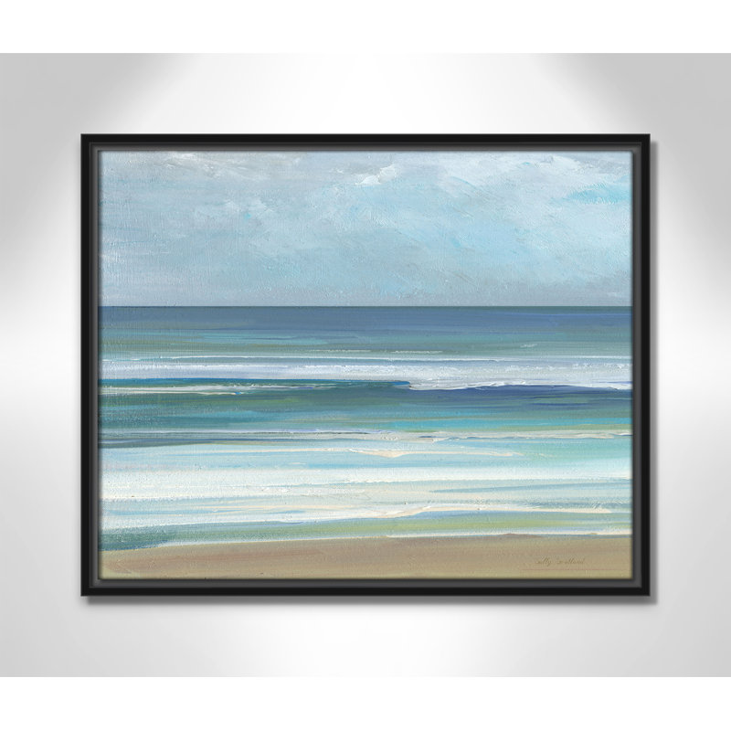 «Gentle Waves I» par Sally Swatland, Noir, H 17,5 po x l 21,5 po