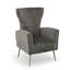 Chaise d'appoint moderne gris 29 "avec pieds en métal doré-1056569411