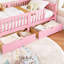Lit plateforme simple avec garde-corps pleine longueur, lit plateforme pour enfants avec tiroirs de rangement-610921081-610921082