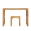 Natural Pine Dining Bench and Table Set – Versatile Indoor Wood Furniture for Entryway, Living Room, Kitchen, and Bedroom – Includes Small Tempered Glass Top