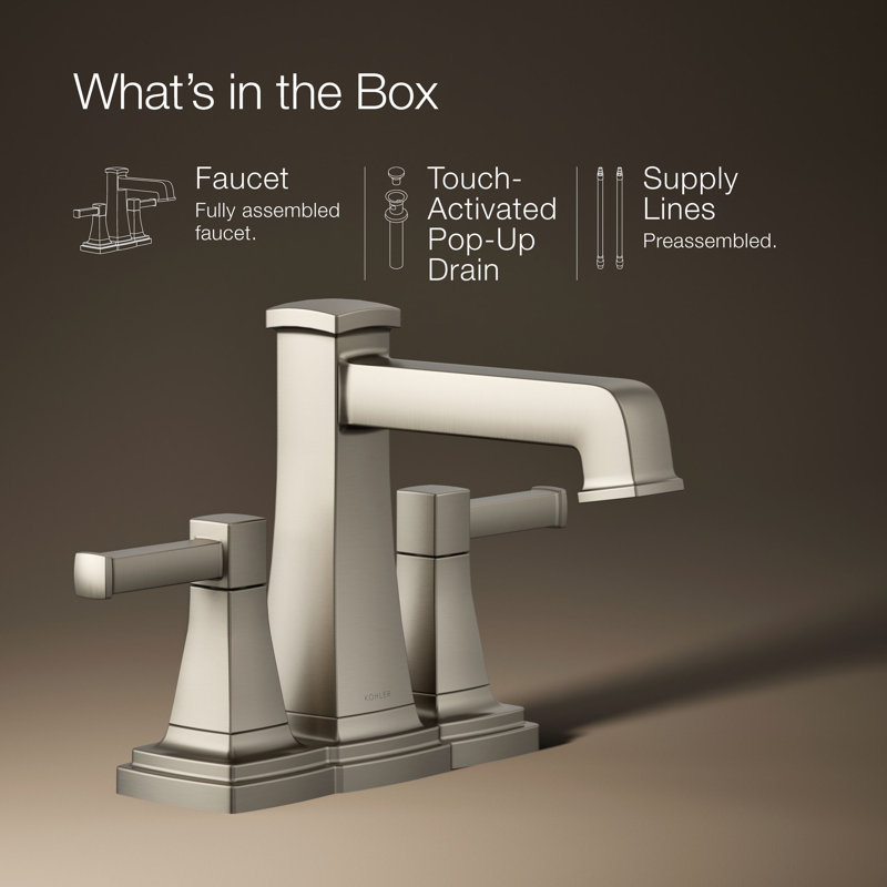 Riff Centerset Bathroom Sink Faucet, 1.2 GPM, Brushed Nickel