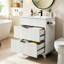 Meuble-lavabo blanc 24 po avec lattes et lavabo en céramique-1756457827
