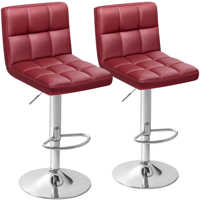Tabouret de bar pivotant à hauteur réglable Stallcup, Rouge vin