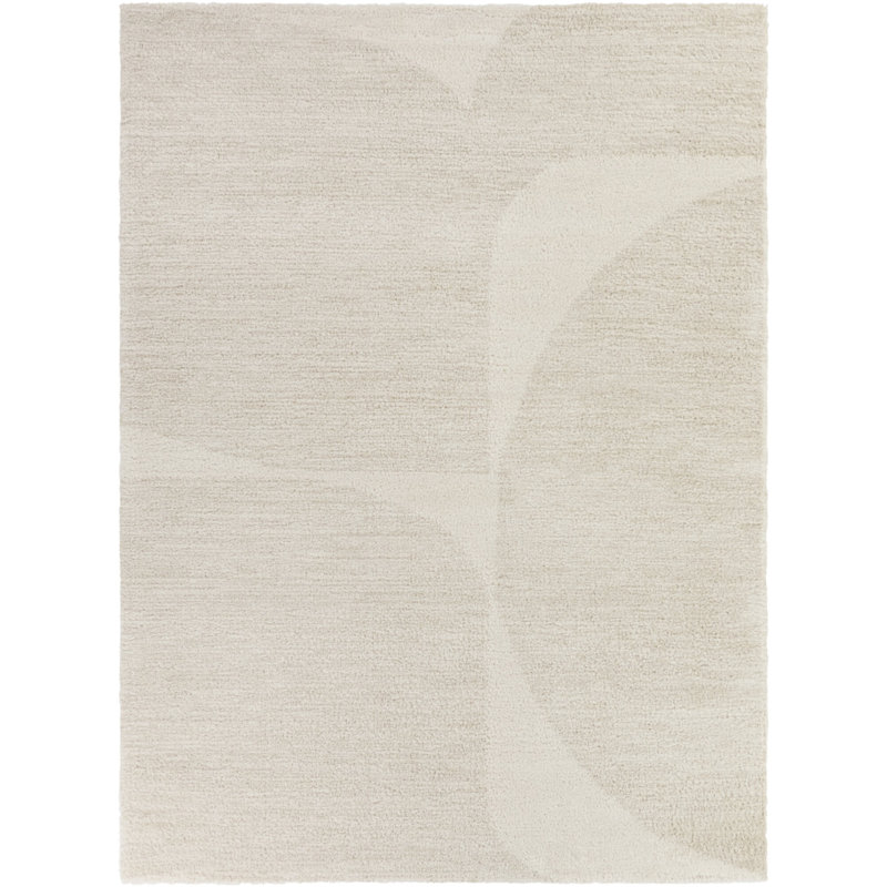 Bartel Cream/Beige Organic Geometric Area Rug, Rectangle 5'3" x 7'
