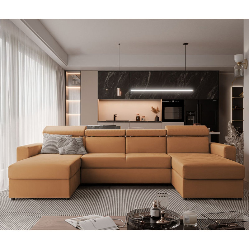 5 Seater Sofa Bed, Orange