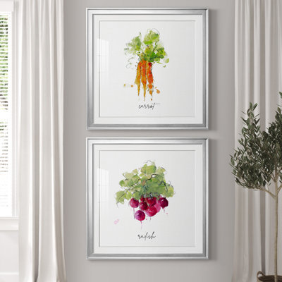 Croquis de cuisine carotte - ensemble de 2 reproductions d'art
