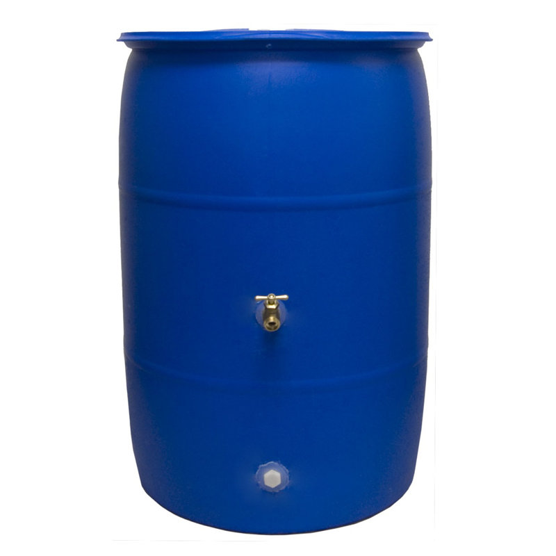 Good Ideas 55 Gallons Plastic Drainable Rain Barrel