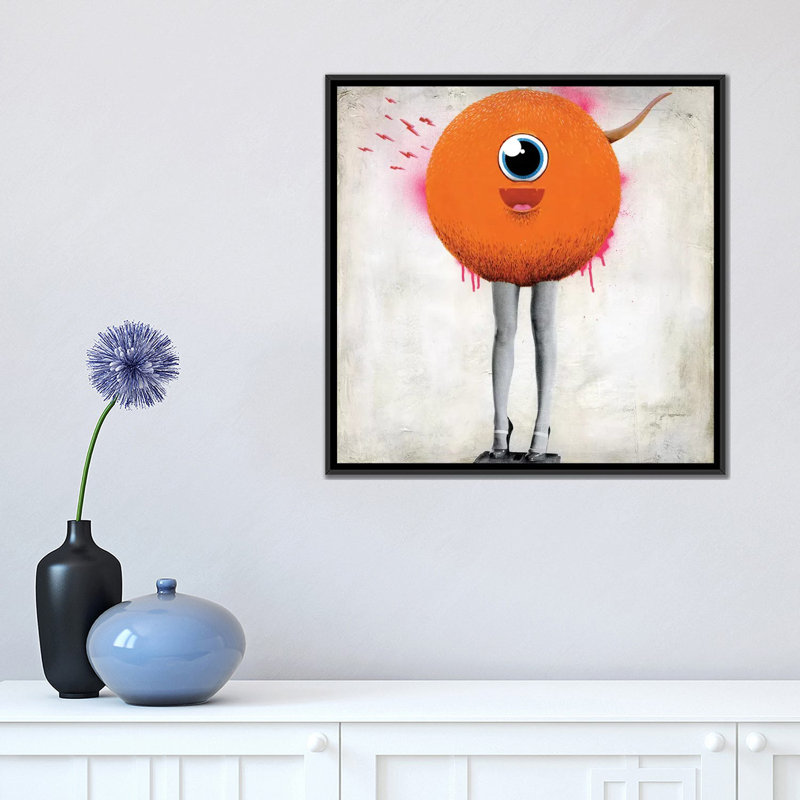 « eye spy », impression sur toile tendue, Toile avec cadre noir, H 18 po x l 18 po x P 1,5 po, Pas de tapis