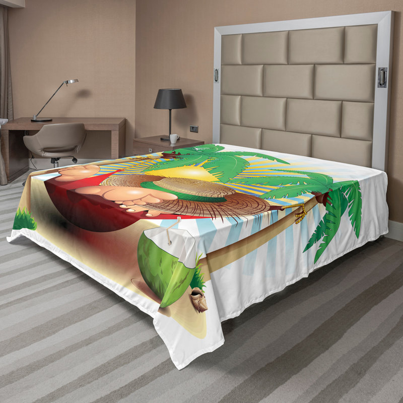 Multicolore_13913, Drap plat pour très grand lit californien