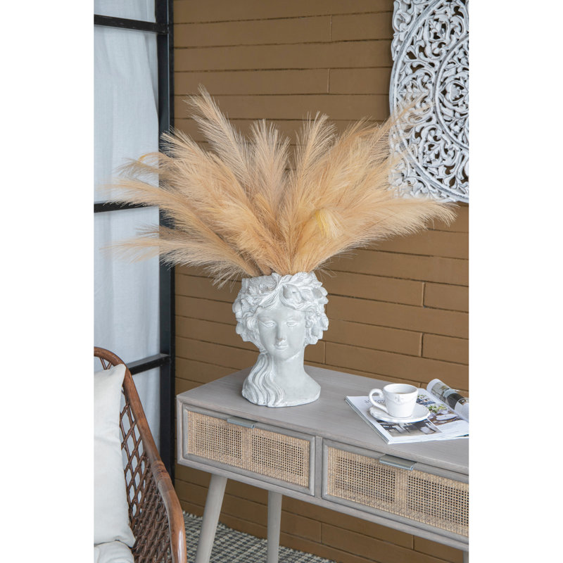 Cement Wall Bust Planter, 8"X9"X11.5", Gray, With Floral For Garden Charm Planter Home Office, 7.9X8.9X11.6",, Gray
