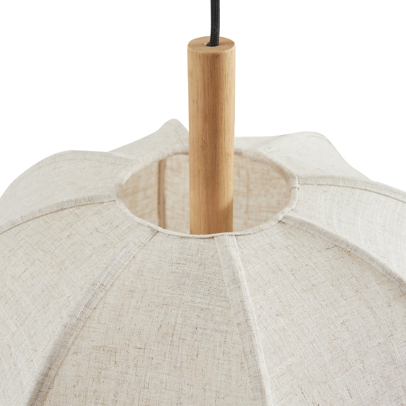 Wynogene Haddington Pumpkin-Shaped Pendant Light 1-Light Hanging Fixture for Kitchen, Dining Room, Entryway