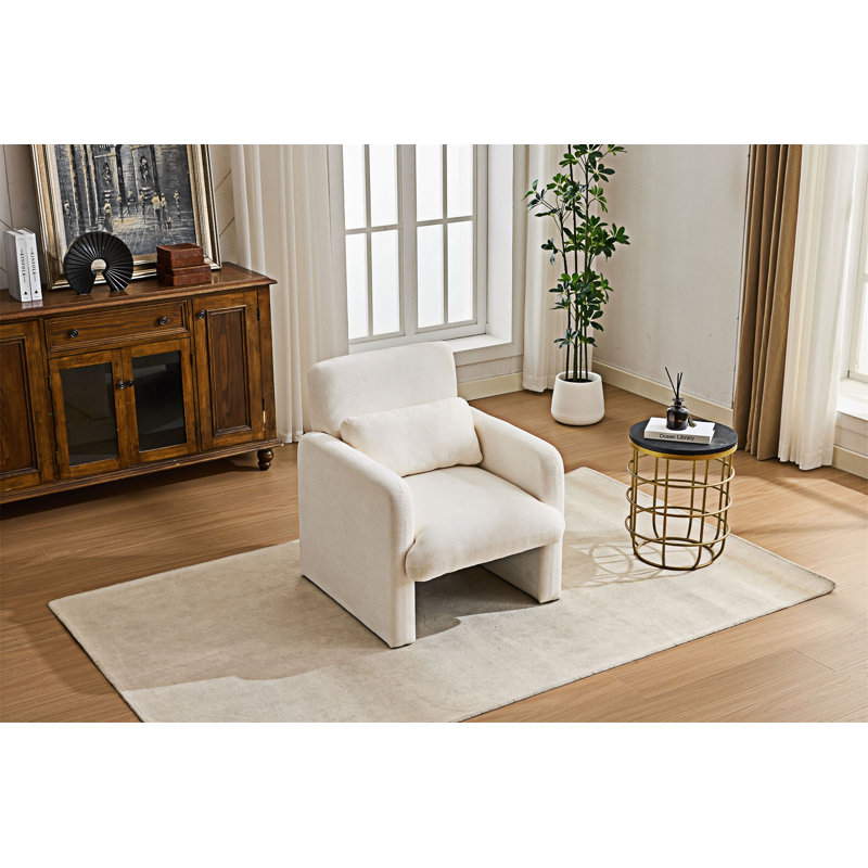 Fauteuil rembourré simple, Blanc ancien