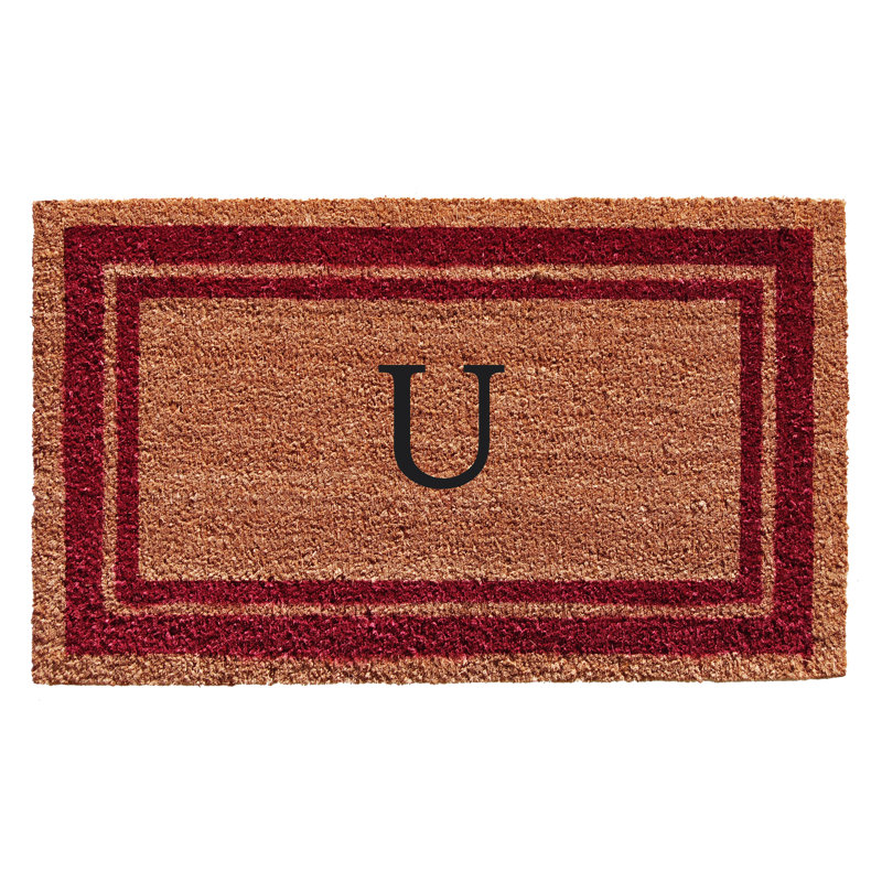 Tapis d'entrée antidérapant Stortz, Bourgogne / Brun, U, Rectangle 2 pi x 3 pi