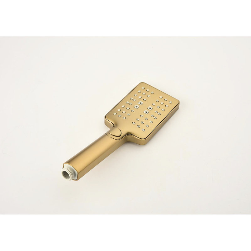 Shower Kit With Elegant Head, Hand Shower, And Slide Bar In Brushed Gold System Self-cleaning, Gold
