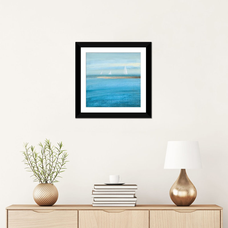 « waiting on the wind i », impression sur toile, H 16 po x l 16 po x P 1 po, Papier d'art encadré noir, Blanc