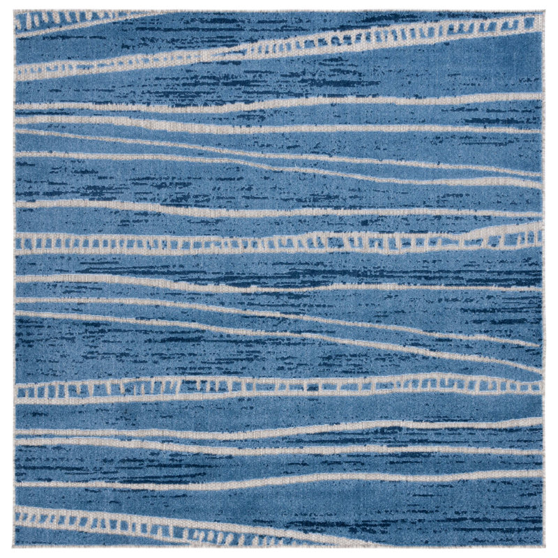 Cottage Performance Abstract Indoor/Outdoor Area Rug, Square 6'7"