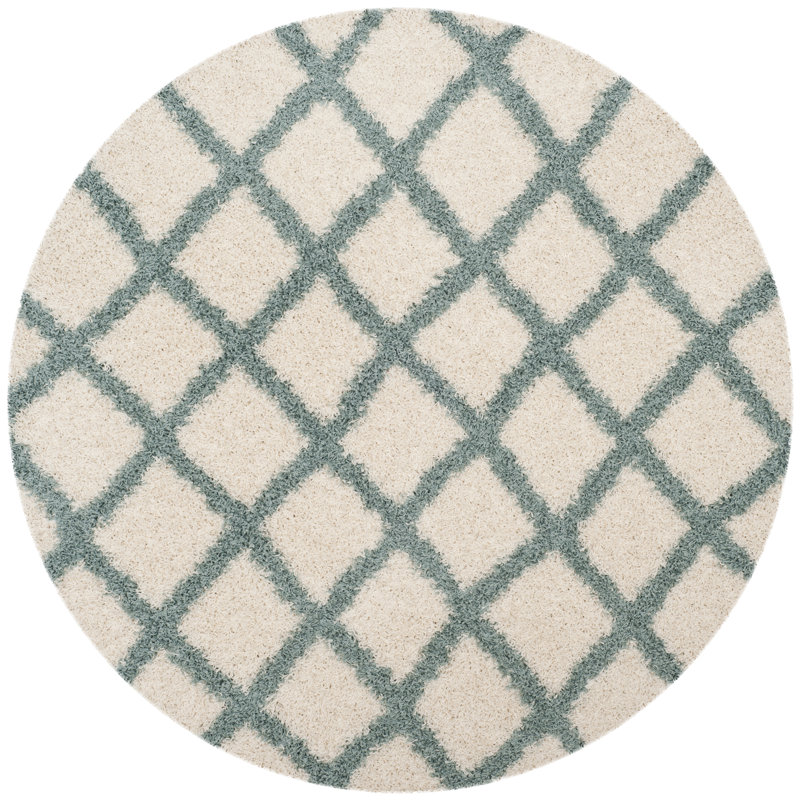 Skyleen Shag Performance Geometric Rug, Round 6'