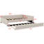 Lit plateforme tapissier avec port USB et lit gigogne simple