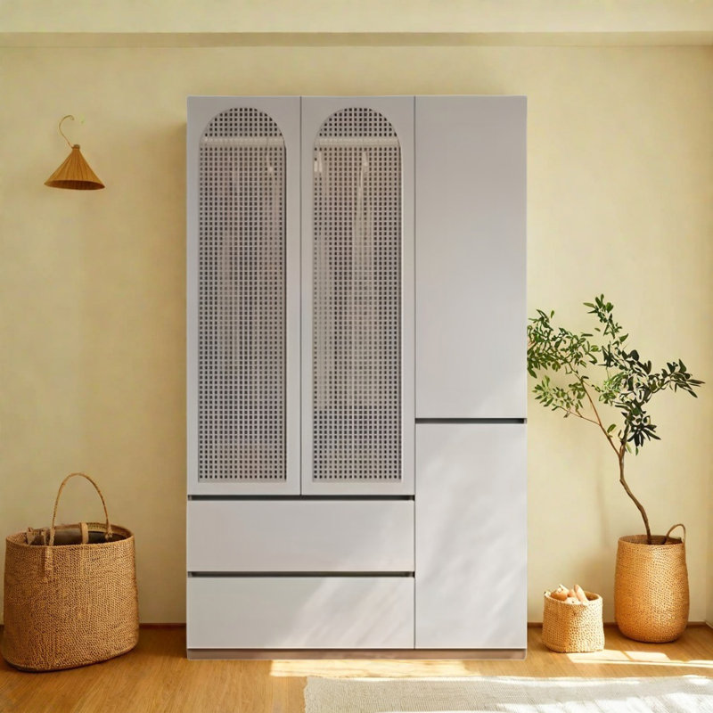 Retro Simple Modern Rattan Wardrobe