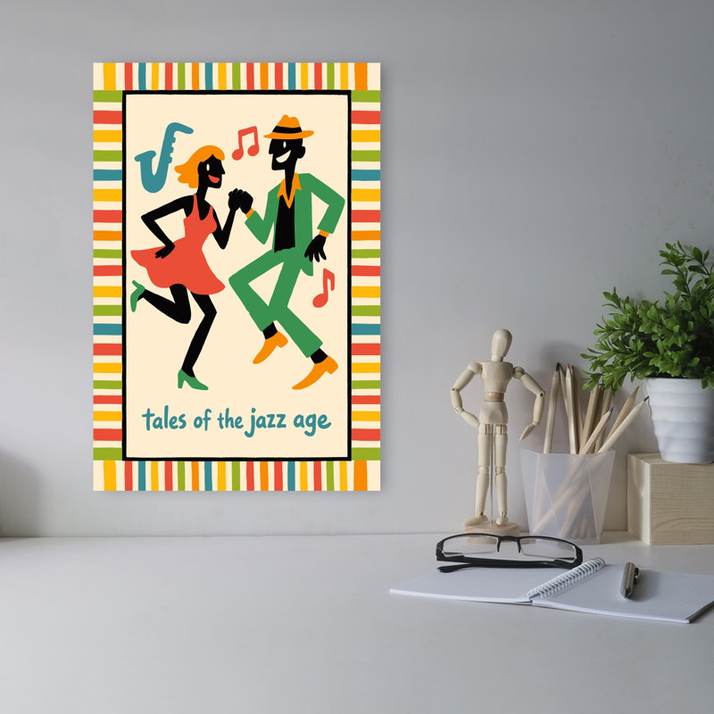 «Jazz Age Dancers», art mural rétro, H 18 po x l 12 po