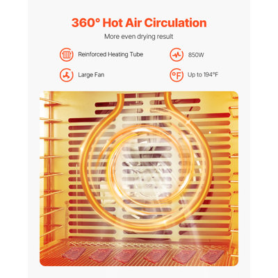 Déshydrateur d'aliments, 12 plateaux en acier inoxydable, séchoir électrique 850W avec température réglable et minuterie 24 heures, lyophilisateur pour viande séchée, fruits, légumes, herbes, gâteries pour chiens