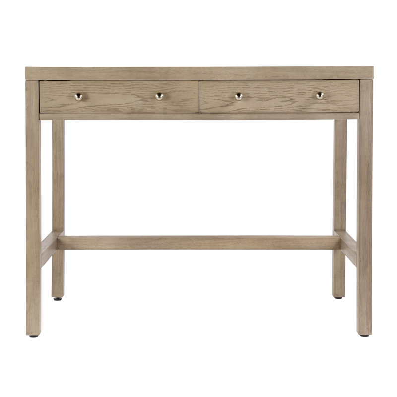 Nora Solid Wood Writing Desk, Light Oak