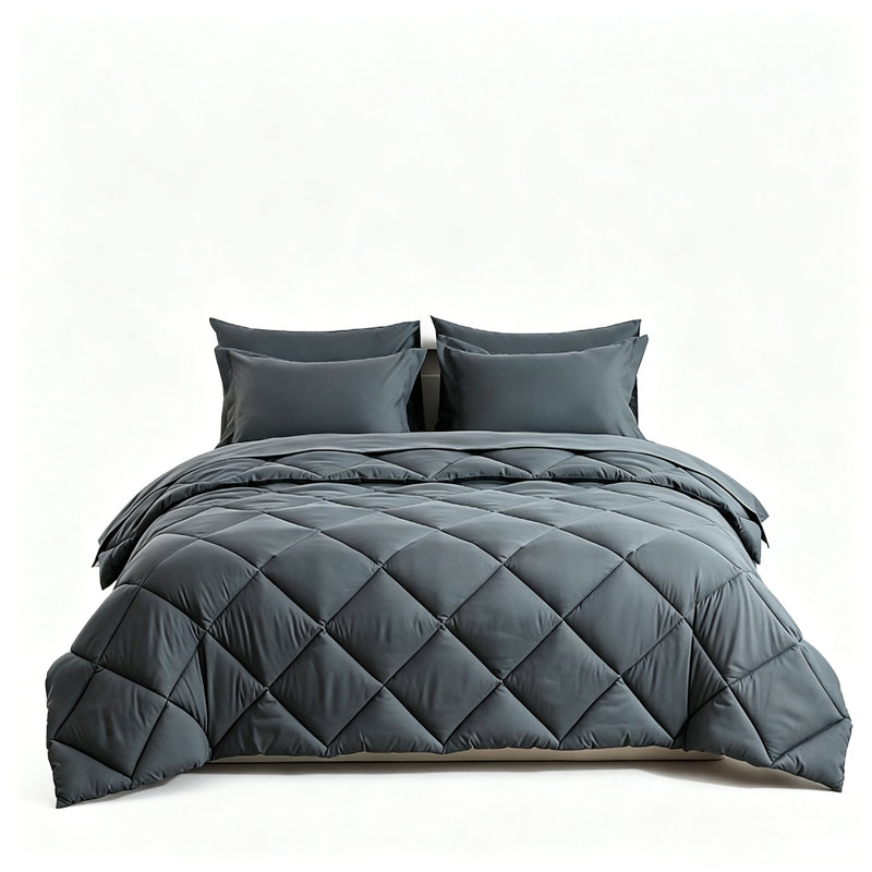 FISHDRU 7-Piece Grey Quilt Sets, Full