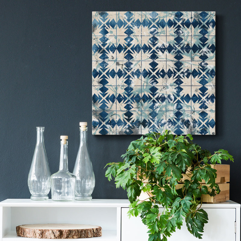 Impression sur toile Tile-Dye VI-Premium - prête à être accrochée, H 10 po x l 10 po x P 1 po, Pas de tapis, Toile tendue