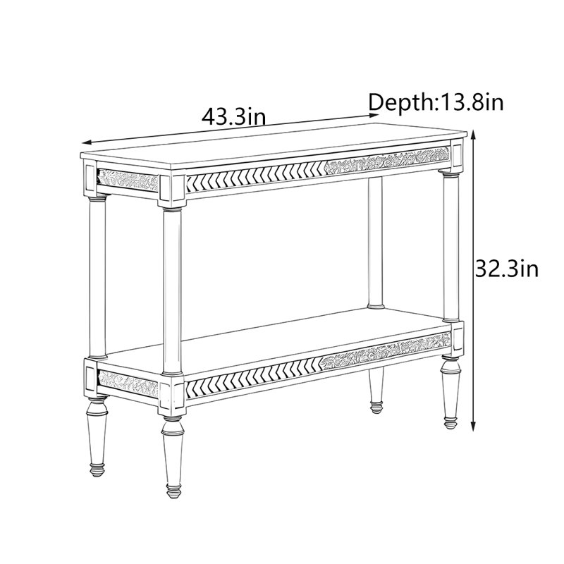 American Country Style Solid Wood Entryway Console