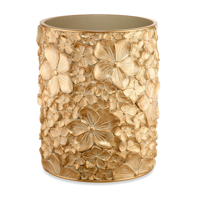 Resin Waste Basket, Doré