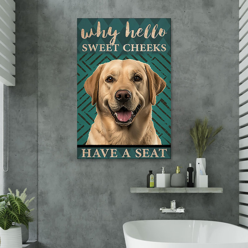 Labrador ont un siège - impression sur toile tendue, L 24 po x H 36 po