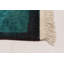 Tapis unique en laine noué à la main turquoise 8 pi 11 po x 11 pi 8 po