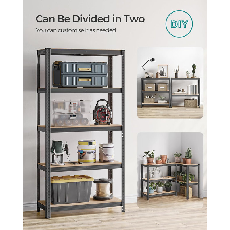 90cm W Metal Shelving Unit, Dove Grey