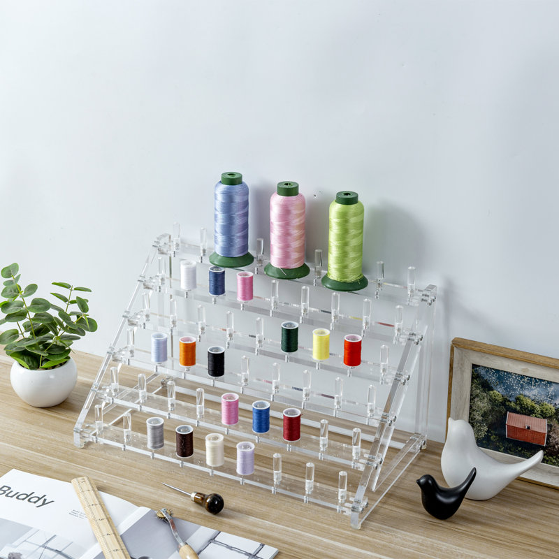 Acrylic Tabletop Thread Organizer Display Stand with 60 Spools