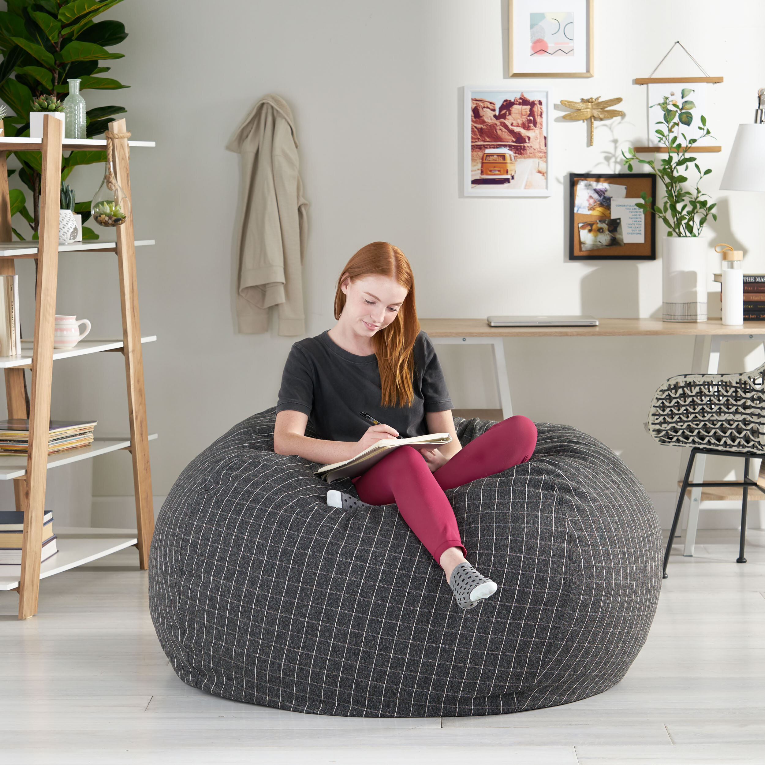 6' Huge Bean Bag Chair With Memory Foam Filling And Washable Cover - Relax  Sacks : Target