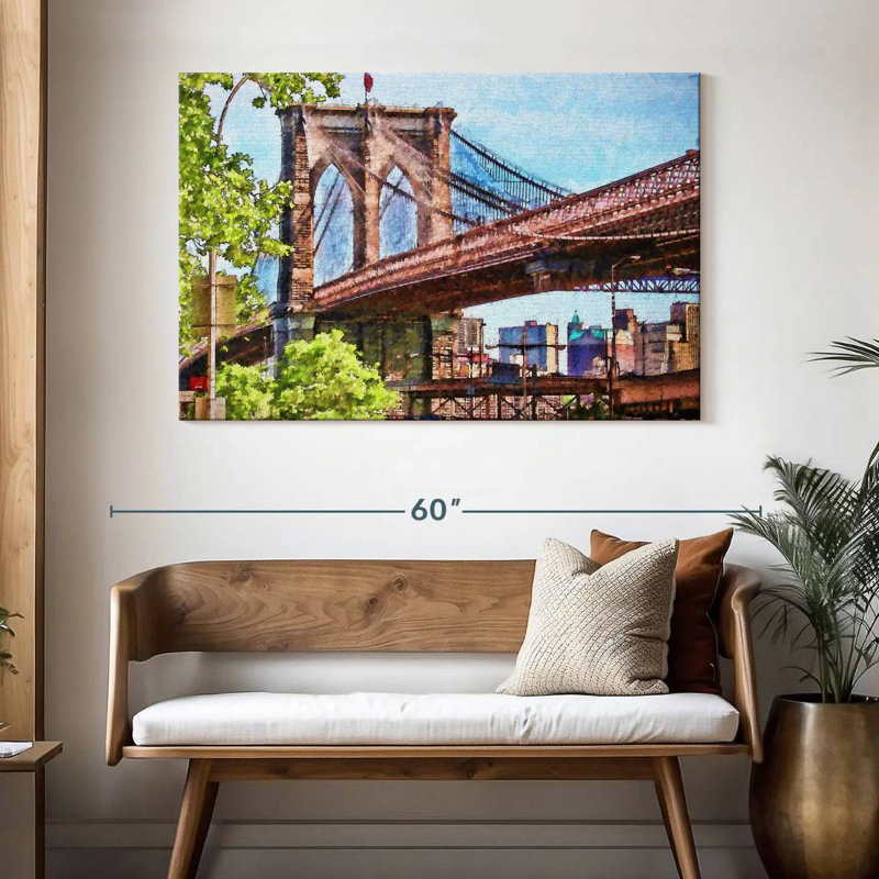 Rorry Brooklyn Bridge Calm Skyline, 32" H x 48" W