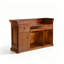 Comptoir de caisse en bois massif transitionnel rétro, table de réception robuste avec armoire fermée pour la zone de travail de l'entrée du salon-315334105