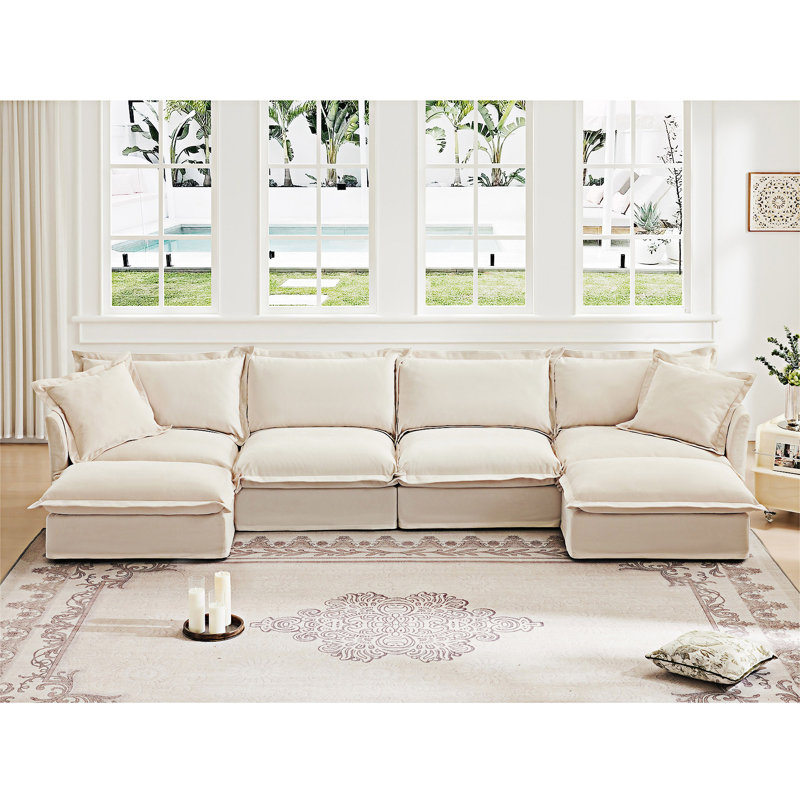 Canapé modulaire en U, H 34,6 po x l 156,6 po x P 33 po