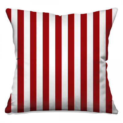 Red White Stripes Double Sided Throw Pillows