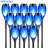 12 Packs 12LED Solar Tiki Torches with Flickering Flame, Auto On/Off,Blue