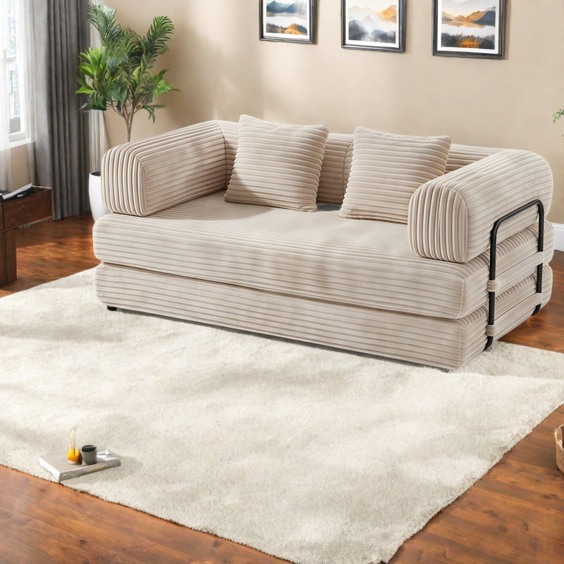 Canapé modulaire confortable, velours côtelé moelleux, convertible pour un usage domestique