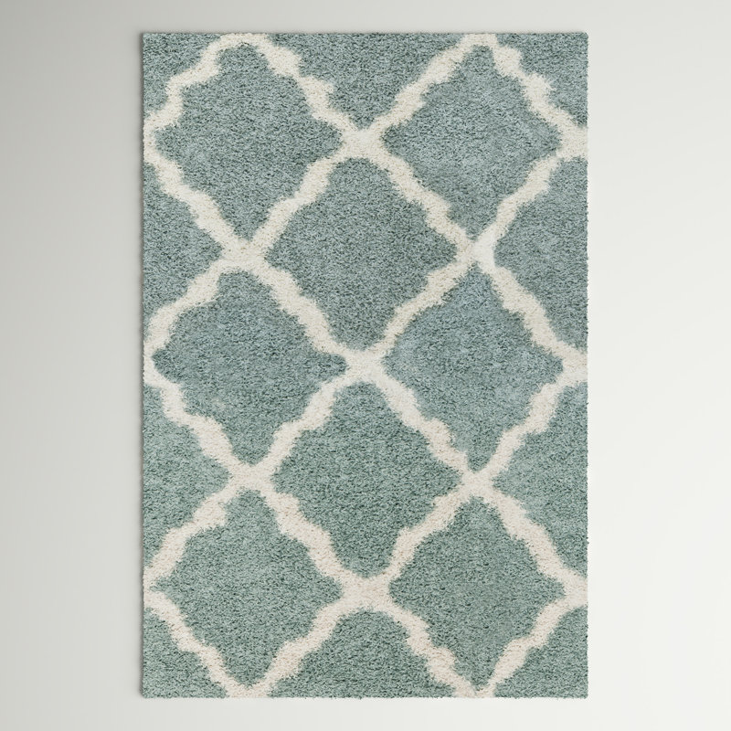 Tapis en polypropylène écume de mer / ivoire Alonnah, Rectangle de 10 pi x 14 pi