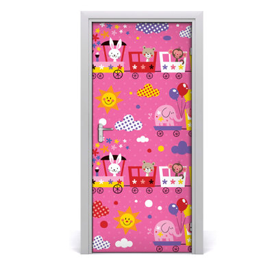 Cheerful Train Door Decal